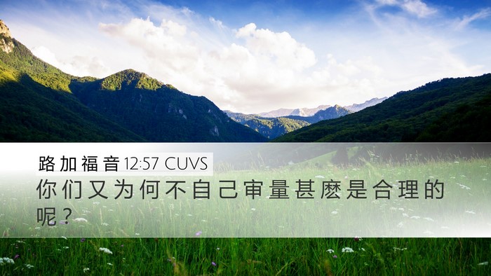 路 加 福 音 12:57 CUVS Bible Verse Image