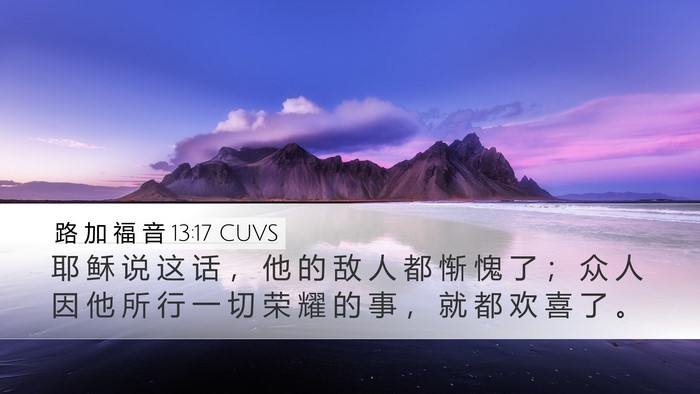 路 加 福 音 13:17 CUVS Bible Verse Image