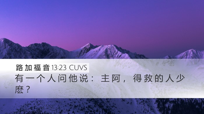路 加 福 音 13:23 CUVS Bible Verse Image