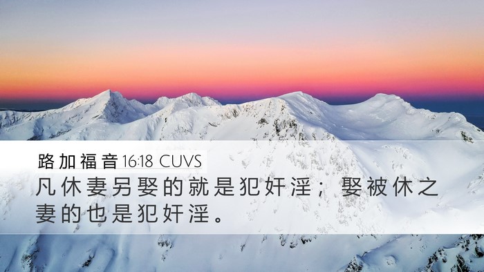 路 加 福 音 16:18 CUVS Bible Verse Image