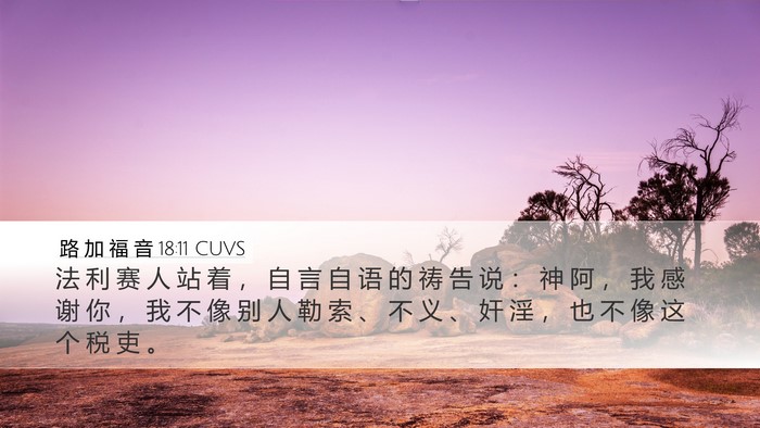 路 加 福 音 18:11 CUVS Bible Verse Image