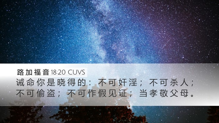 路 加 福 音 18:20 CUVS Desktop Wallpaper - 诫 命 你 是 晓 得 的 ： 不 可 奸 淫 - Desktop Bible Verse Wallpaper