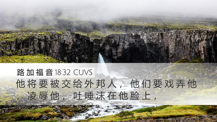 路 加 福 音 18:32 CUVS Bible Verse Image
