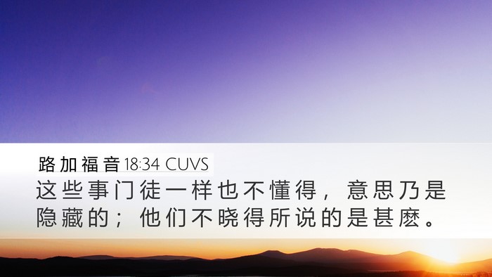 路 加 福 音 18:34 CUVS Bible Verse Image