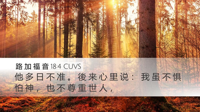 路 加 福 音 18:4 CUVS Desktop Wallpaper - 他 多 日 不 准 。 後 来 心 里 说 ： - Desktop Bible Verse Wallpaper