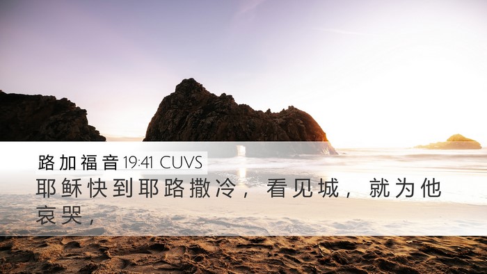 路 加 福 音 19:41 CUVS Bible Verse Image