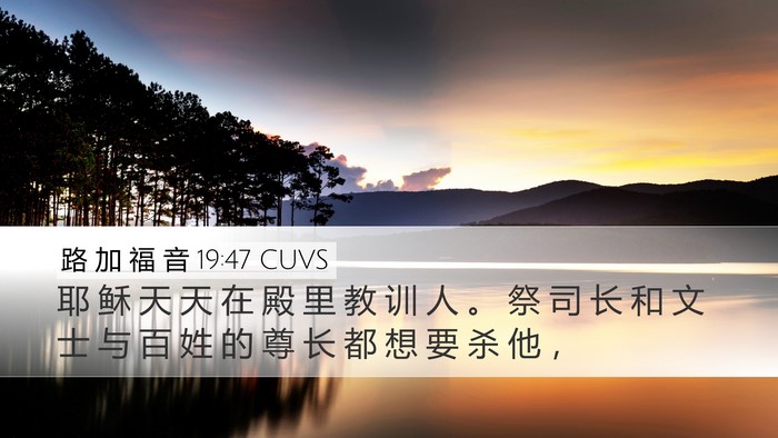 路 加 福 音 19:47 CUVS Bible Verse Image