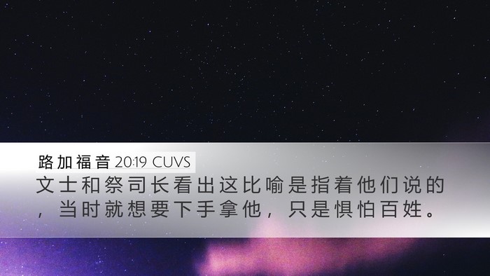 路 加 福 音 20:19 CUVS Bible Verse Image