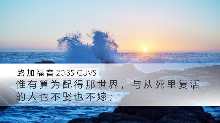 路 加 福 音 20:35 CUVS Bible Verse Image