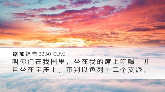 路 加 福 音 22:30 CUVS Bible Verse Image