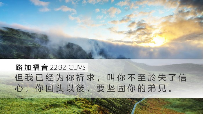 路 加 福 音 22:32 CUVS Bible Verse Image