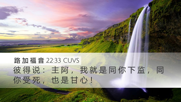路 加 福 音 22:33 CUVS Bible Verse Image