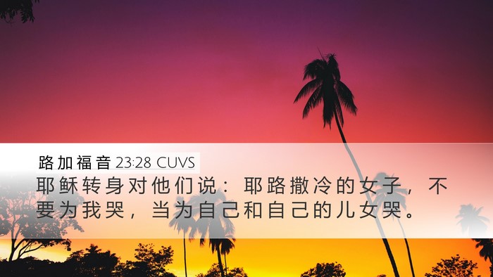 路 加 福 音 23:28 CUVS Bible Verse Image