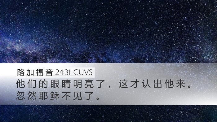 路 加 福 音 24:31 CUVS Bible Verse Image