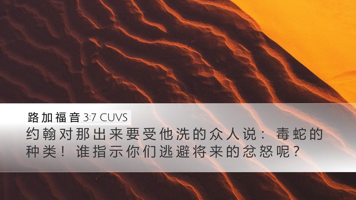 路 加 福 音 3:7 CUVS Bible Verse Image