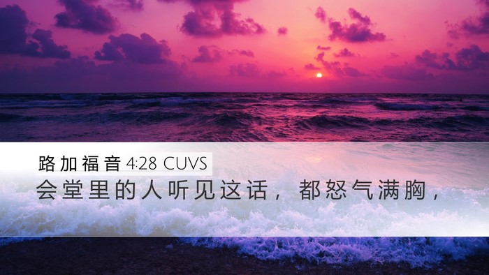 路 加 福 音 4:28 CUVS Bible Verse Image
