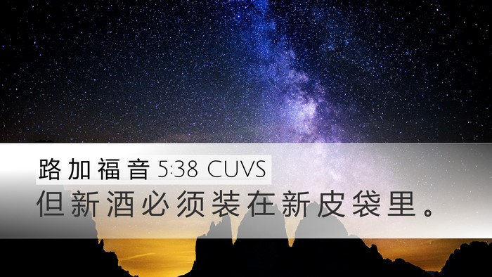 路 加 福 音 5:38 CUVS Desktop Wallpaper - 但 新 酒 必 须 装 在 新 皮 袋 里 - Desktop Bible Verse Wallpaper