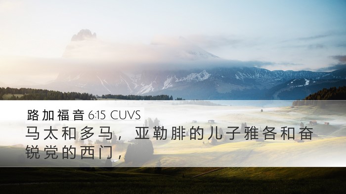 路 加 福 音 6:15 CUVS Bible Verse Image