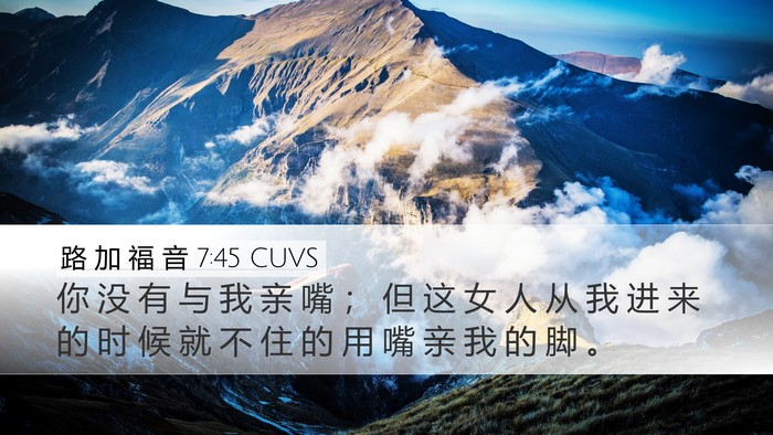 路 加 福 音 7:45 CUVS Bible Verse Image