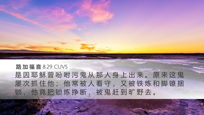 路 加 福 音 8:29 CUVS Bible Verse Image