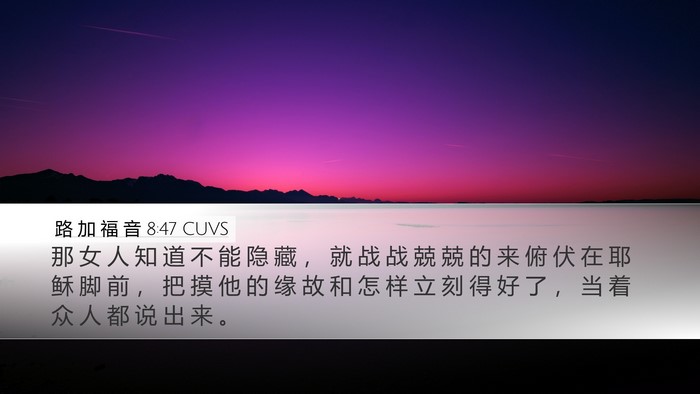 路 加 福 音 8:47 CUVS Bible Verse Image