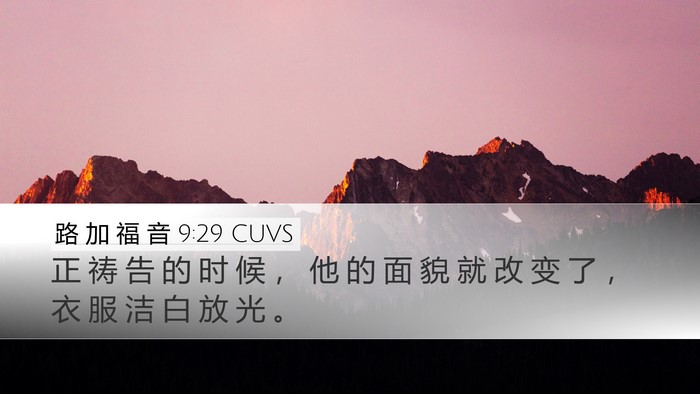 路 加 福 音 9:29 CUVS Bible Verse Image