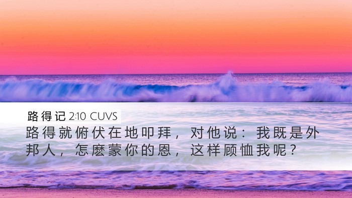路 得 记 2:10 CUVS Bible Verse Image
