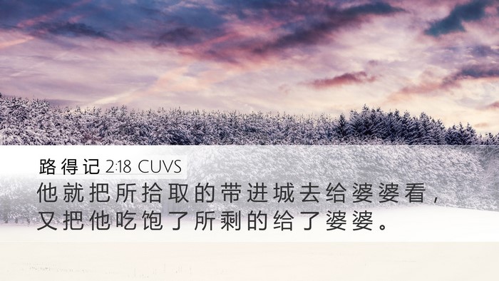 路 得 记 2:18 CUVS Bible Verse Image