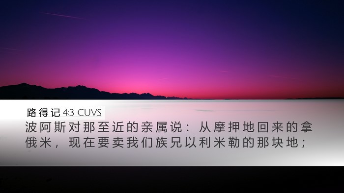 路 得 记 4:3 CUVS Bible Verse Image