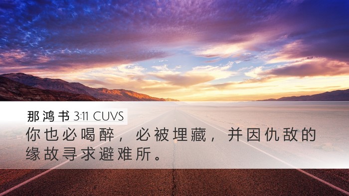那 鸿 书 3:11 CUVS Bible Verse Image