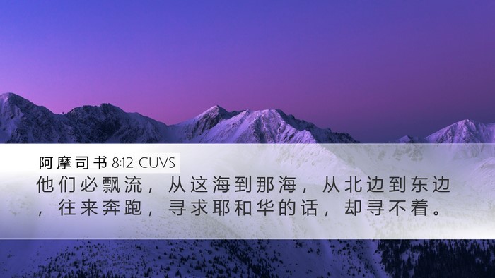 阿 摩 司 书 8:12 CUVS Bible Verse Image
