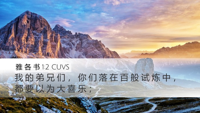 雅 各 书 1:2 CUVS Bible Verse Image
