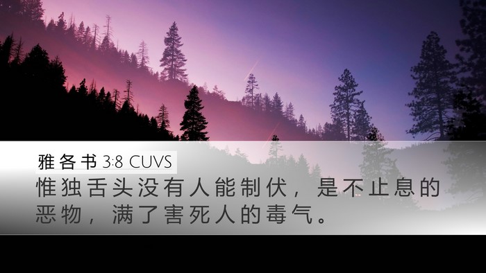 雅 各 书 3:8 CUVS Desktop Wallpaper - 惟 独 舌 头 没 有 人 能 制 伏 ， 是 - Desktop Bible Verse Wallpaper