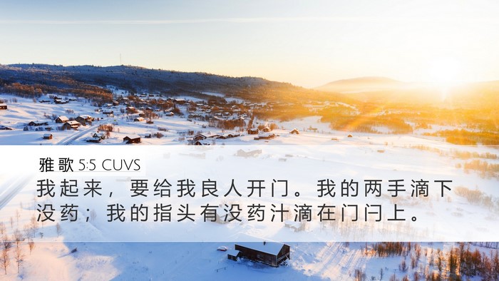 雅 歌 5:5 CUVS Bible Verse Image