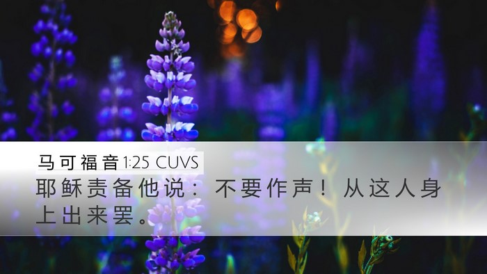 马 可 福 音 1:25 CUVS Bible Verse Image