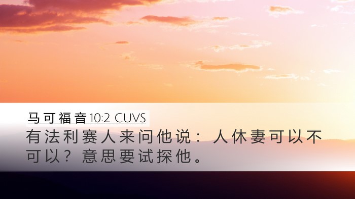 马 可 福 音 10:2 CUVS Bible Verse Image
