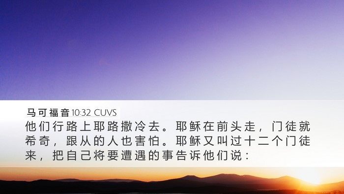马 可 福 音 10:32 CUVS Bible Verse Image