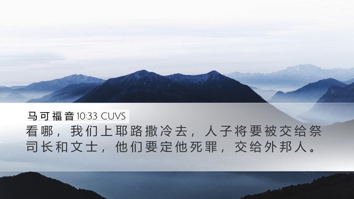 马 可 福 音 10:33 CUVS Bible Verse Image