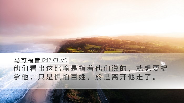 马 可 福 音 12:12 CUVS Bible Verse Image