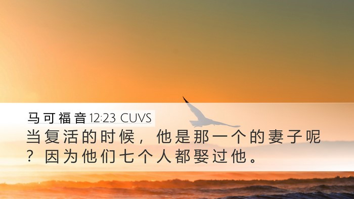 马 可 福 音 12:23 CUVS Bible Verse Image