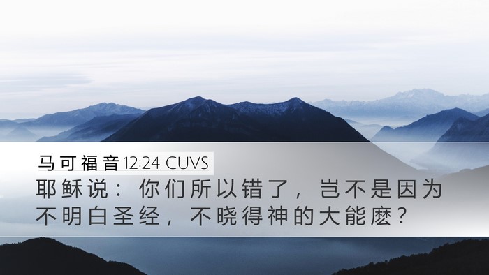 马 可 福 音 12:24 CUVS Bible Verse Image