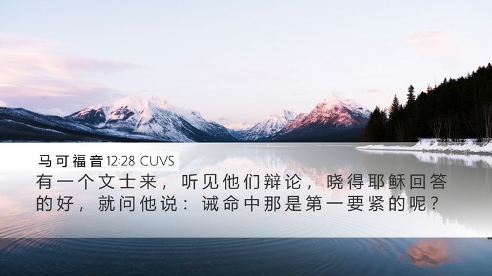 马 可 福 音 12:28 CUVS Bible Verse Image
