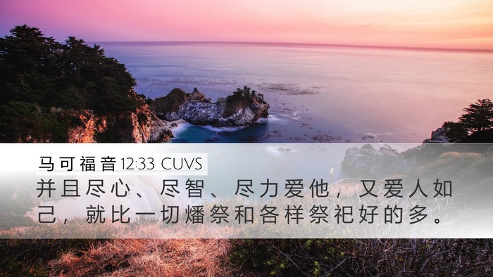 马 可 福 音 12:33 CUVS Bible Verse Image