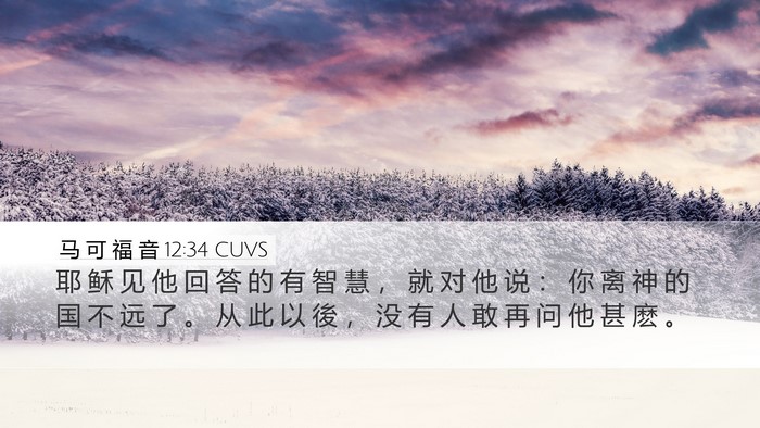 马 可 福 音 12:34 CUVS Bible Verse Image
