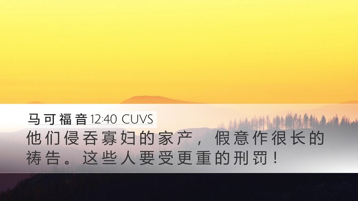 马 可 福 音 12:40 CUVS Bible Verse Image
