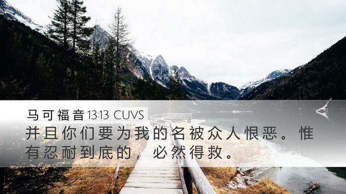 马 可 福 音 13:13 CUVS Bible Verse Image