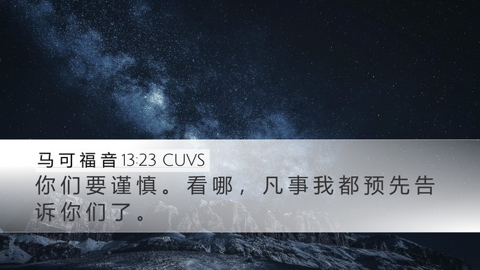 马 可 福 音 13:23 CUVS Bible Verse Image