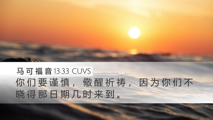 马 可 福 音 13:33 CUVS Bible Verse Image
