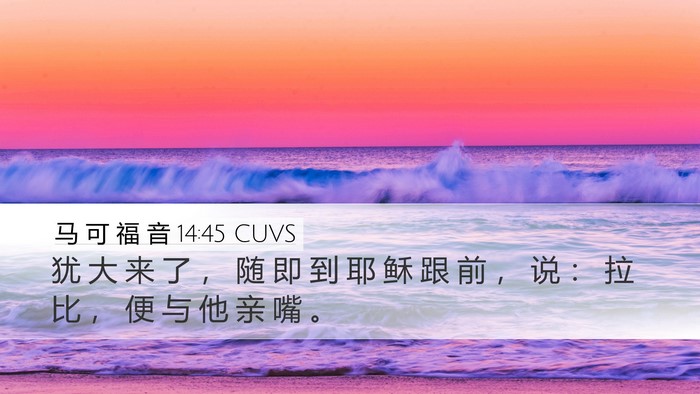 马 可 福 音 14:45 CUVS Bible Verse Image