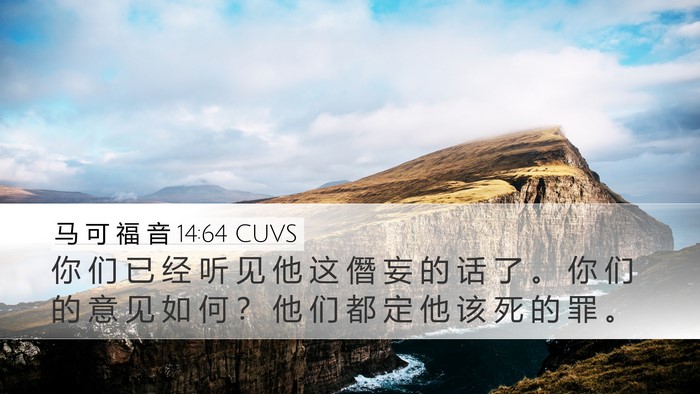 马 可 福 音 14:64 CUVS Bible Verse Image